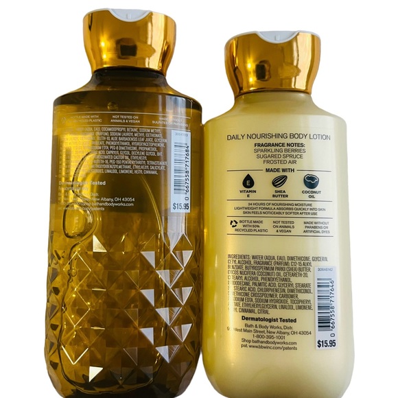 Bath & Body Works Golden Berry Mistletoe Body Lotion & Shower Gel Set Of 2 - Picture 4 of 4